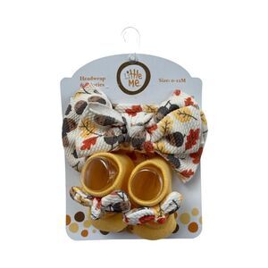 Little Me 0-12 Month Infant Knit Autumn Headband & Bootie Set NWT